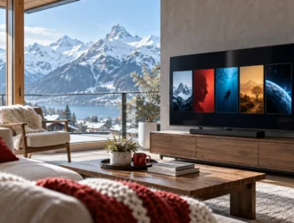 Best IPTV in Switzerland comparison on a television screen